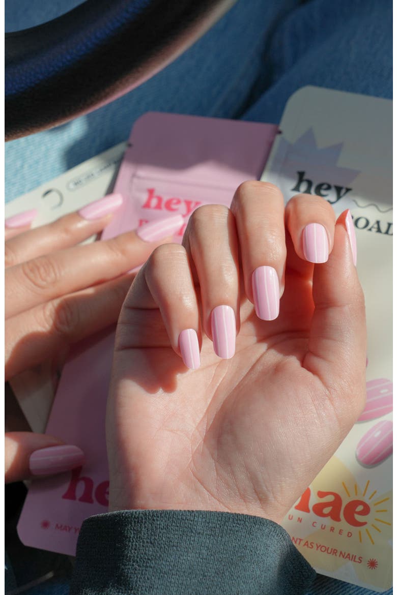 Hey, Pink Road Trip Sun-Cured Gel Nail Strips, Alternate, color, PINK/WHITE