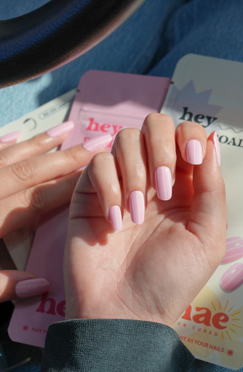 heyhae Hey, Pink Road Trip Sun-Cured Gel Nail Strips, Alternate, color, Pink/White
