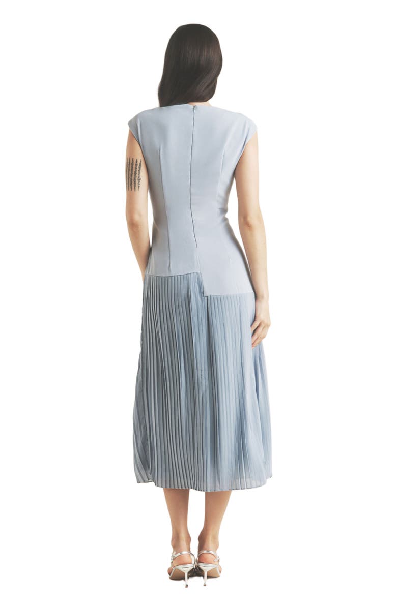 Six Stories Pleated Cap Sleeve Maxi Dress, Alternate, color, Blue