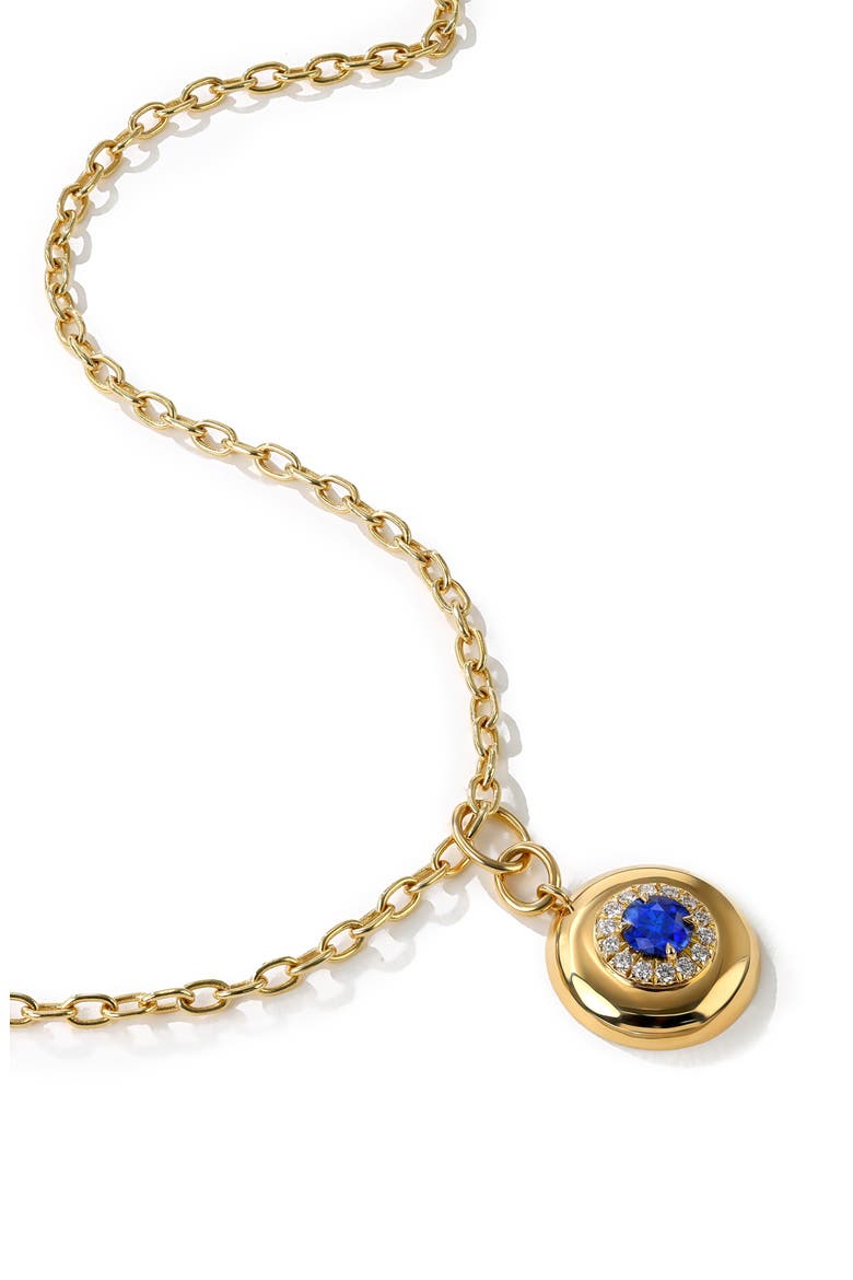 Heirloomed Round Sapphire Pendant Necklace, Main, color, SAPPHIRE