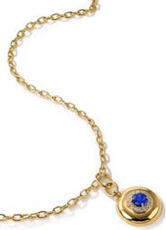 Mark Henry Heirloomed Round Sapphire Pendant Necklace