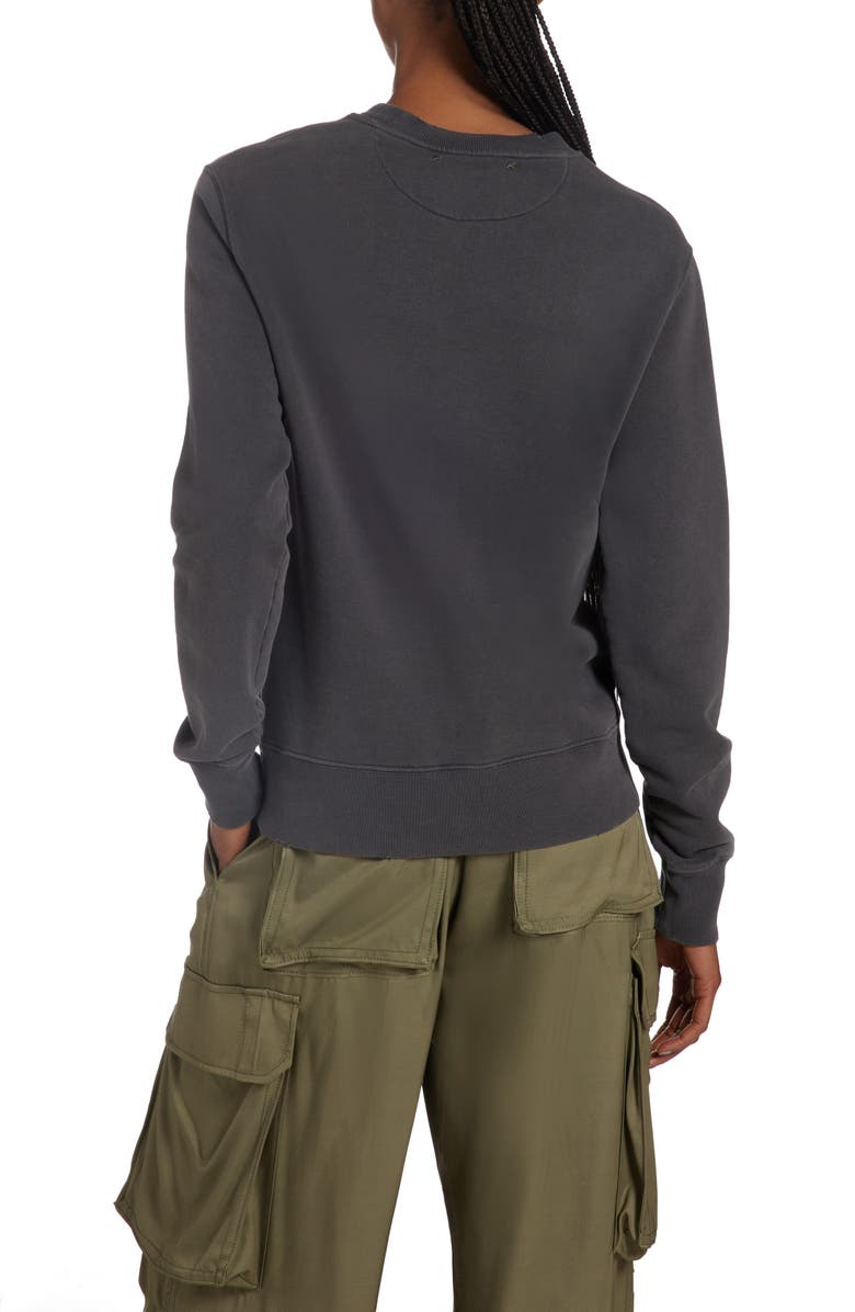 Golden Goose Upside Down Logo Long Sleeve Cotton Sweatshirt Dress, Alternate, color, Distressed Anthracite