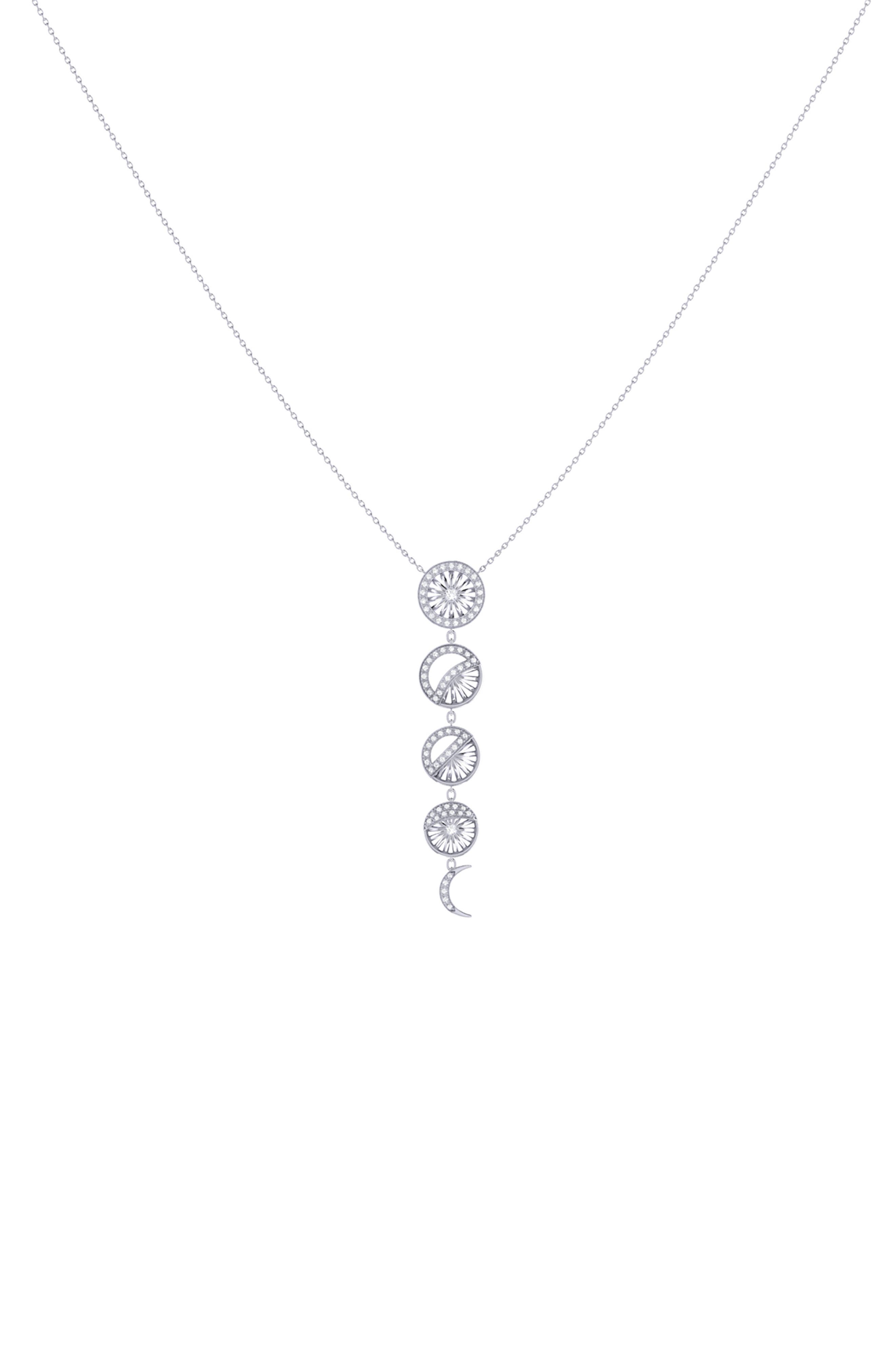 LuvMyJewelry Moon Phases Diamond Pendant Necklace