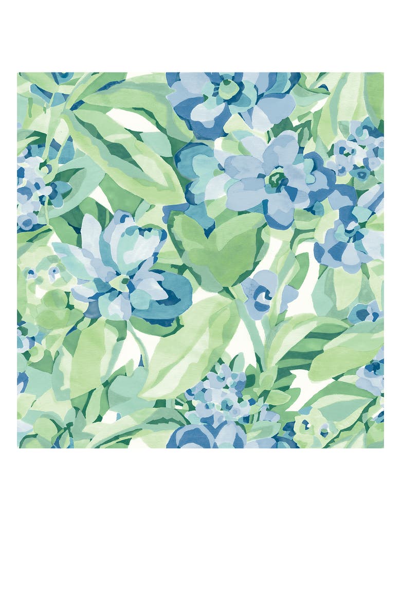 Wallpops Belles Fleurs Heather Peel & Stick Wallpaper, Main, color, Green