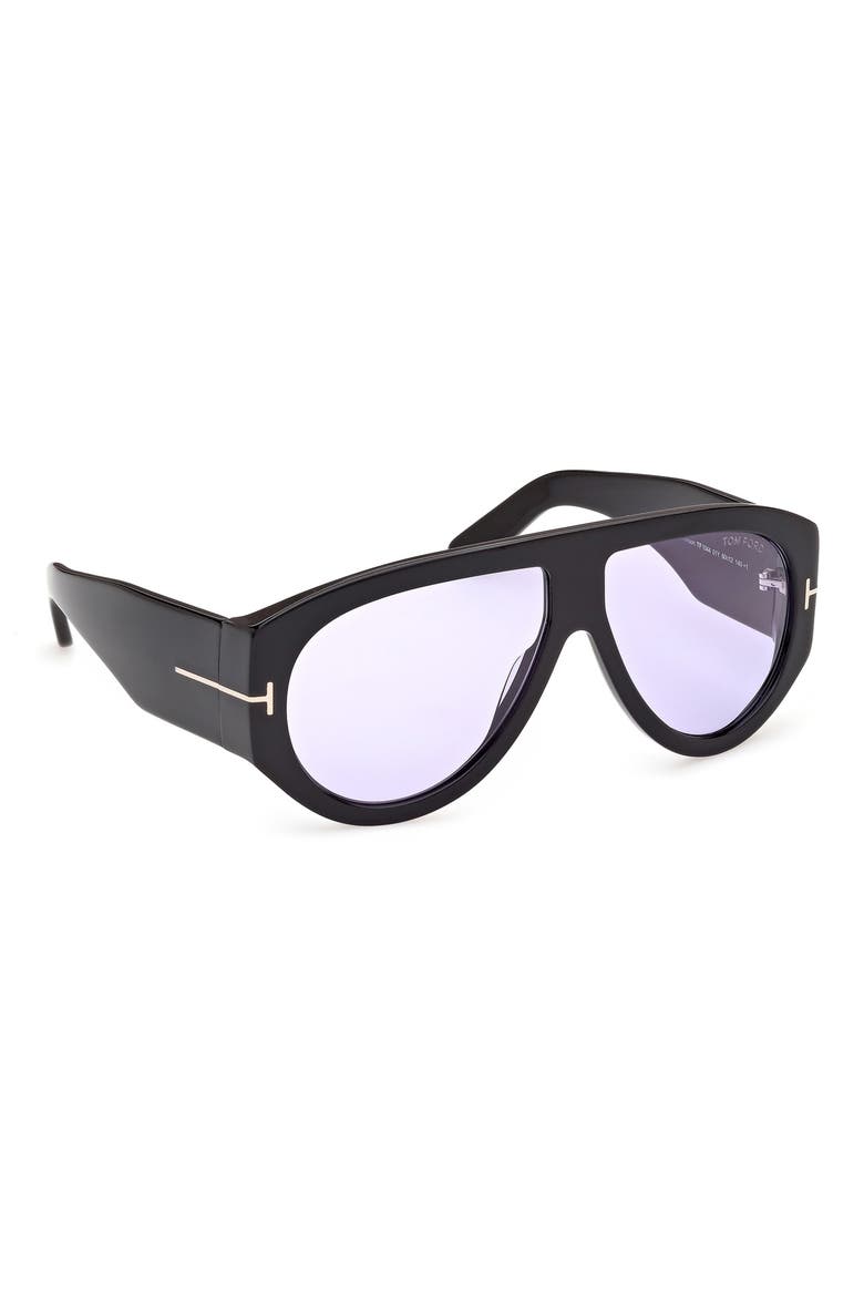 Bronson 60mm Pilot Sunglasses, Alternate, color, SHINY BLACK/ VIOLET LENS
