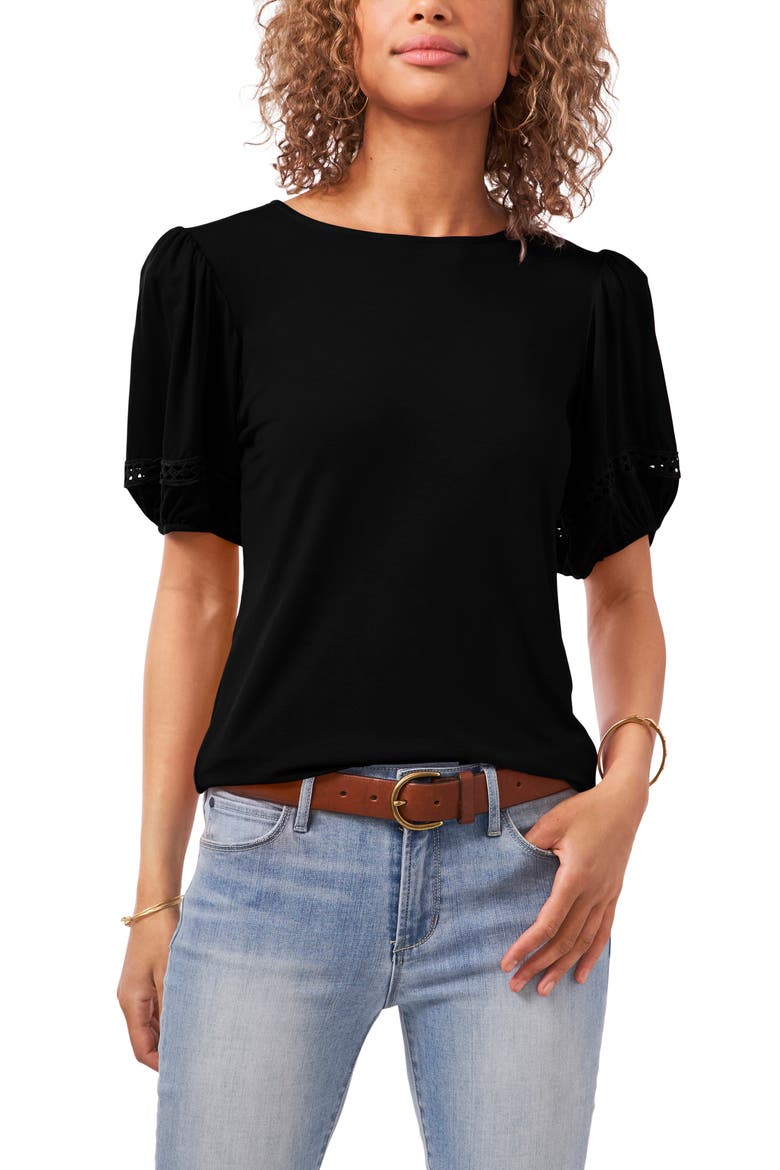 Puff Sleeve Top, Main, color, RICH BLACK