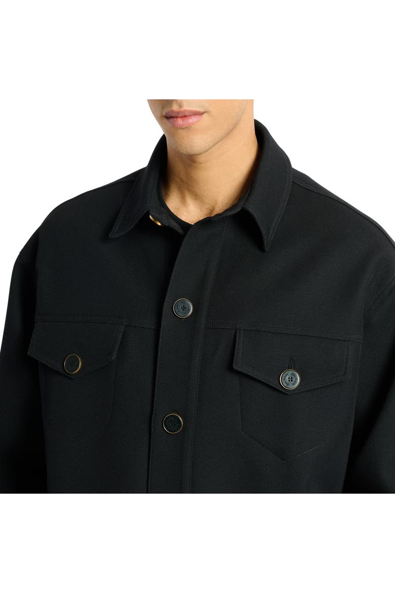 Wool twill overshirt, Alternate, color, black