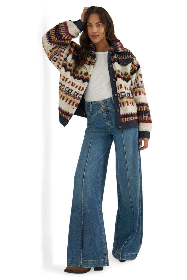 Canyon High Waist Pintuck Wide Leg Jeans, Alternate, color, WORN LEGACY