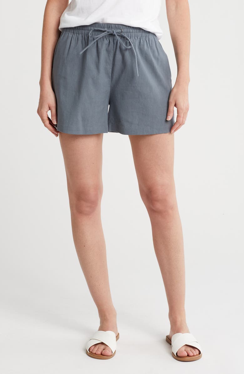 Theory Simple Cotton & Linen Shorts, Main, color, 