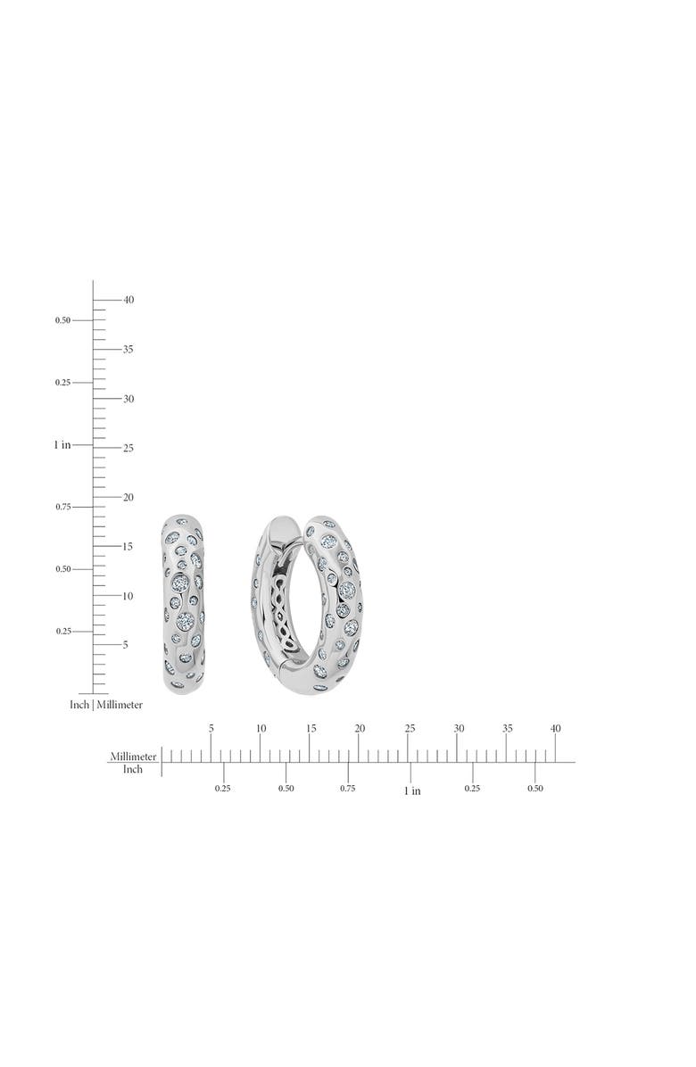 Crislu Cascade Cubic Zirconia Huggie Hoop Earrings, Alternate, color, Pure Platinum/ Clear Stone