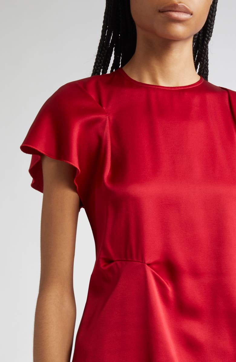 Victoria Beckham Draped Satin Top, Alternate, color, Rose