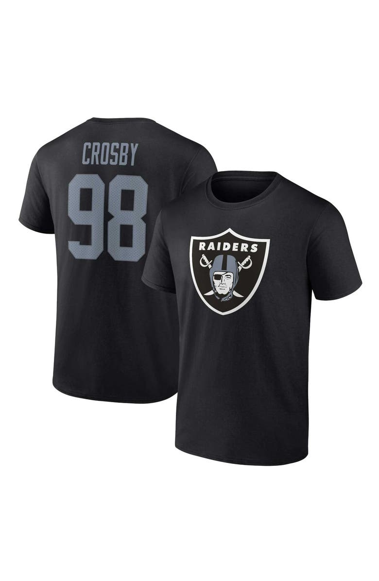 FANATICS Men's Fanatics Maxx Crosby Black Las Vegas Raiders Player Icon Name & Number T-Shirt, Main, color, Black