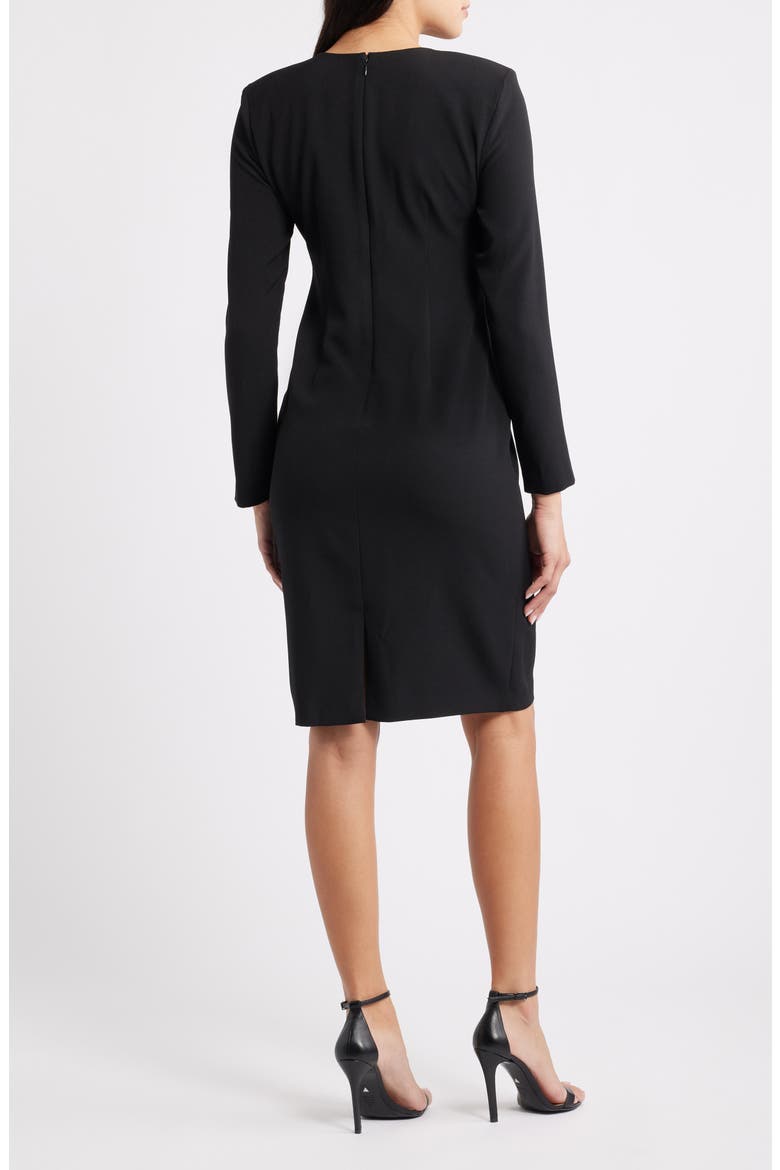 Rhinestone Long Sleeve Sheath Dress, Alternate, color, ANNE BLACK