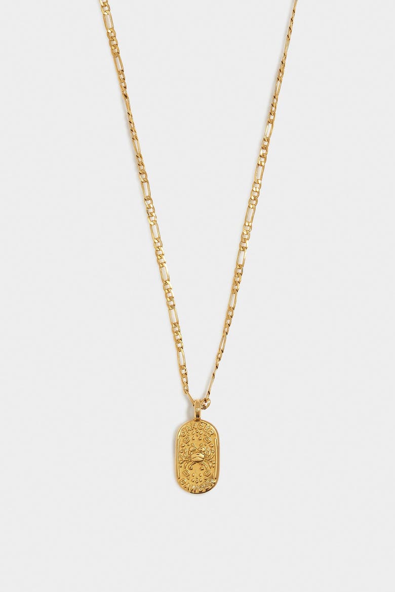 'Cancer' Waterproof Gold Zodiac Necklace, Alternate, color, GOLD