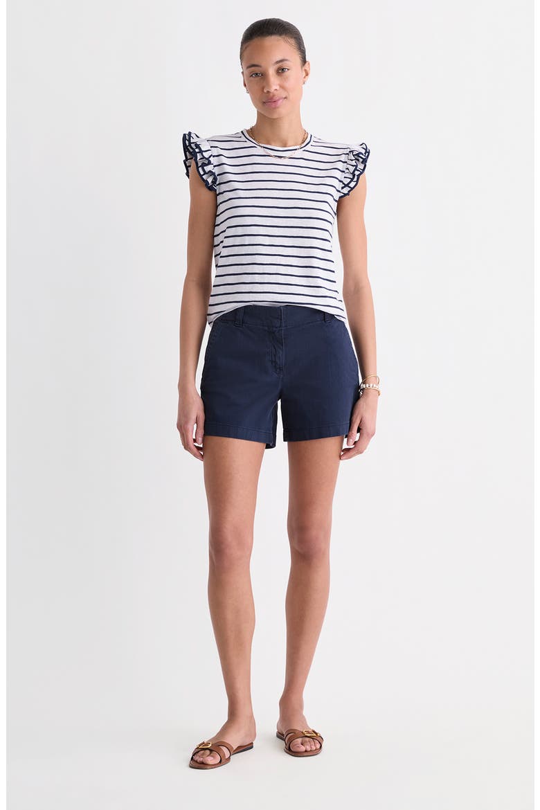 Stripe Flutter Sleeve T-Shirt, Alternate, color, B.STRIPE- WHITE/ NAVY