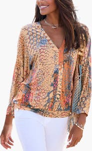 LASCANA Women's Printed Long Sleeve Top