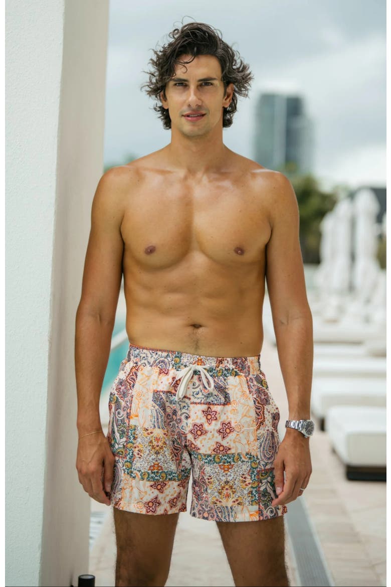 Nico Swim Shorts, Alternate, color, Cream Mosaic