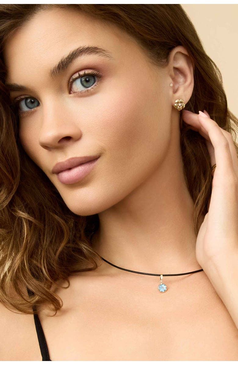 Oradina 14K Yellow Gold Vivid Round Pendant Charm, Alternate, color, White Gold, Peridot