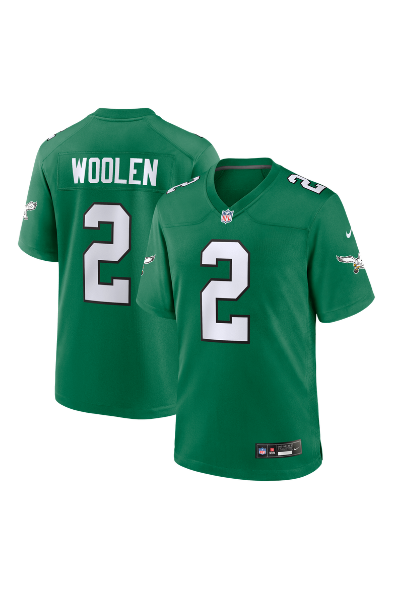 Men's Nike Tariq Woolen  Kelly Green Philadelphia Eagles Alternate Game Jersey, Main, color, Kelly Green
