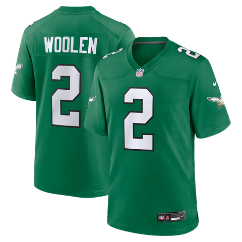 Men's Nike Tariq Woolen  Kelly Green Philadelphia Eagles Alternate Game Jersey