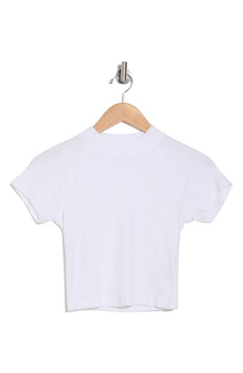 Beyond Yoga Formation Ribbed Crop T-shirt In White
