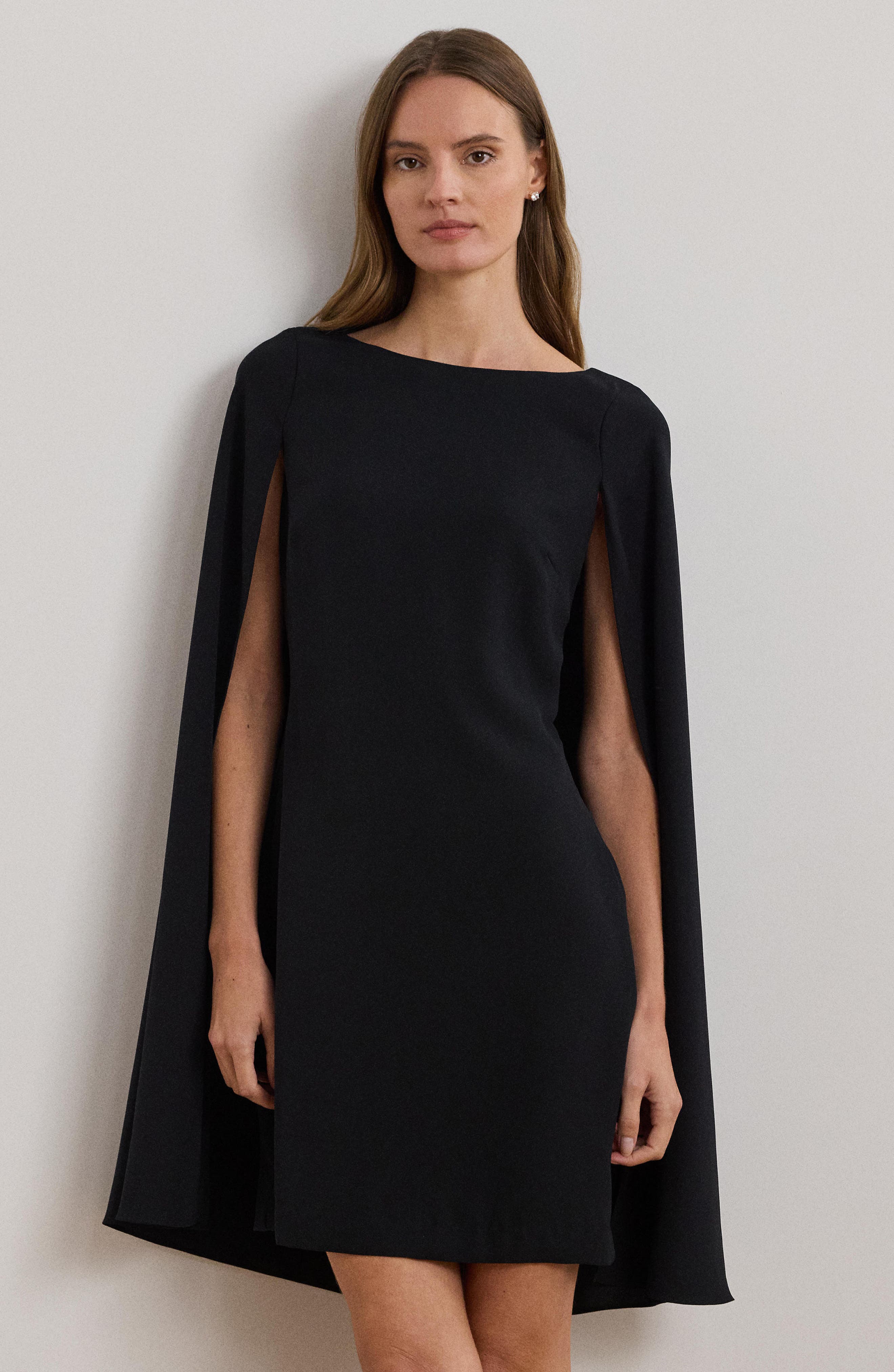 capelet cocktail dress 3D Flower Short Cape Dress