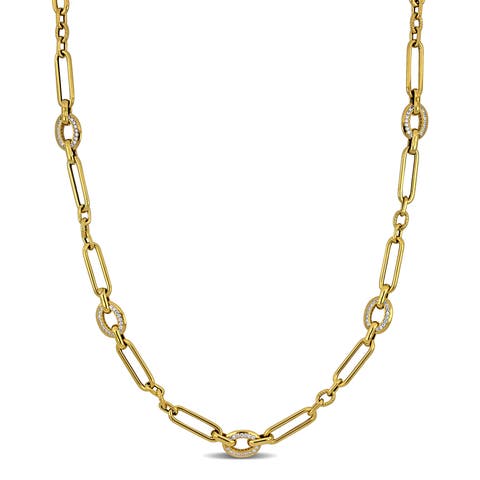 Cubic Zirconia Chain Necklace 14k