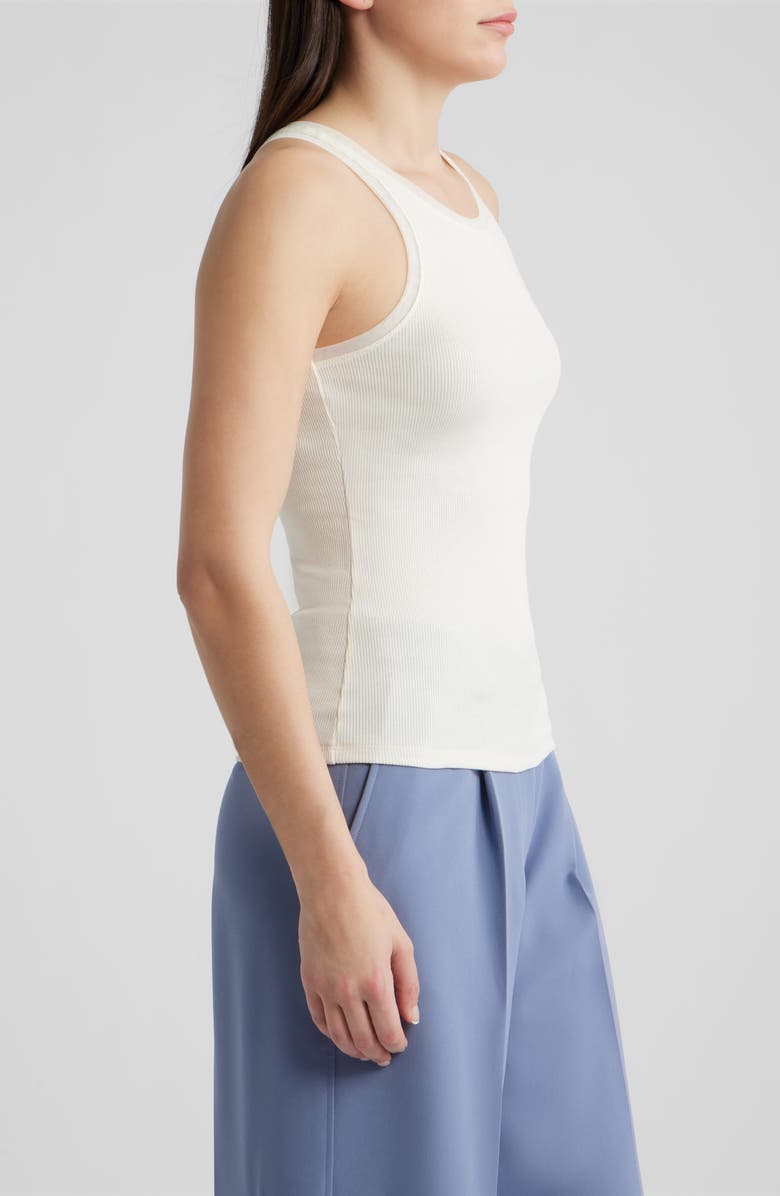 BOSS Orange Eplie Stretch Cotton Rib Tank, Alternate, color, Open White