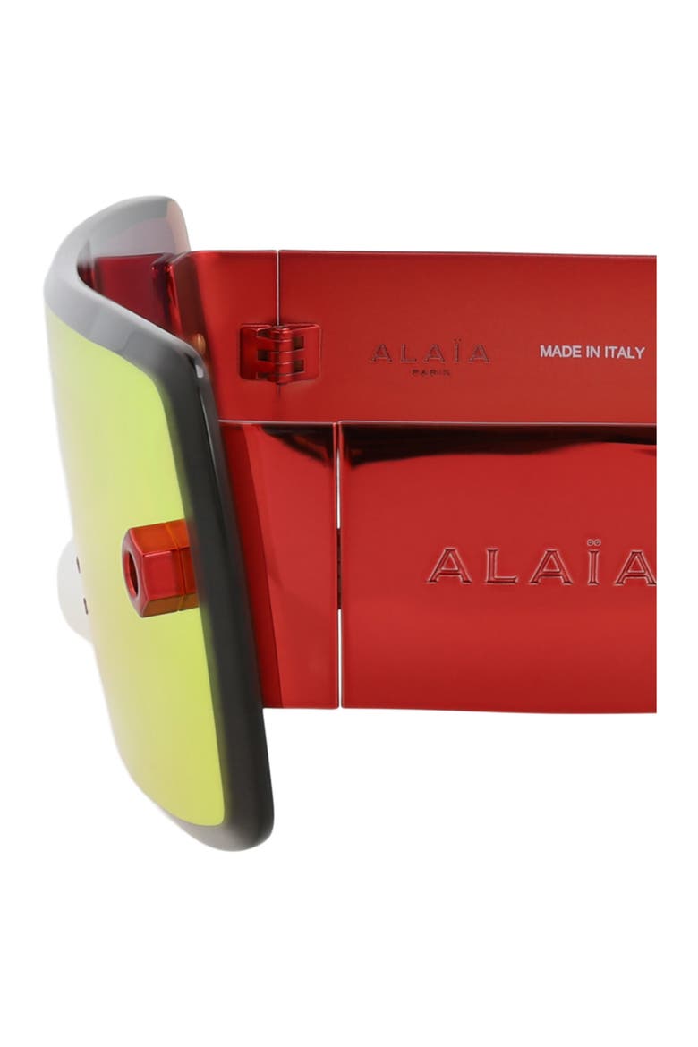 Novelty 99mm Polarized Shield Sunglasses, Alternate, color, RED RED RED