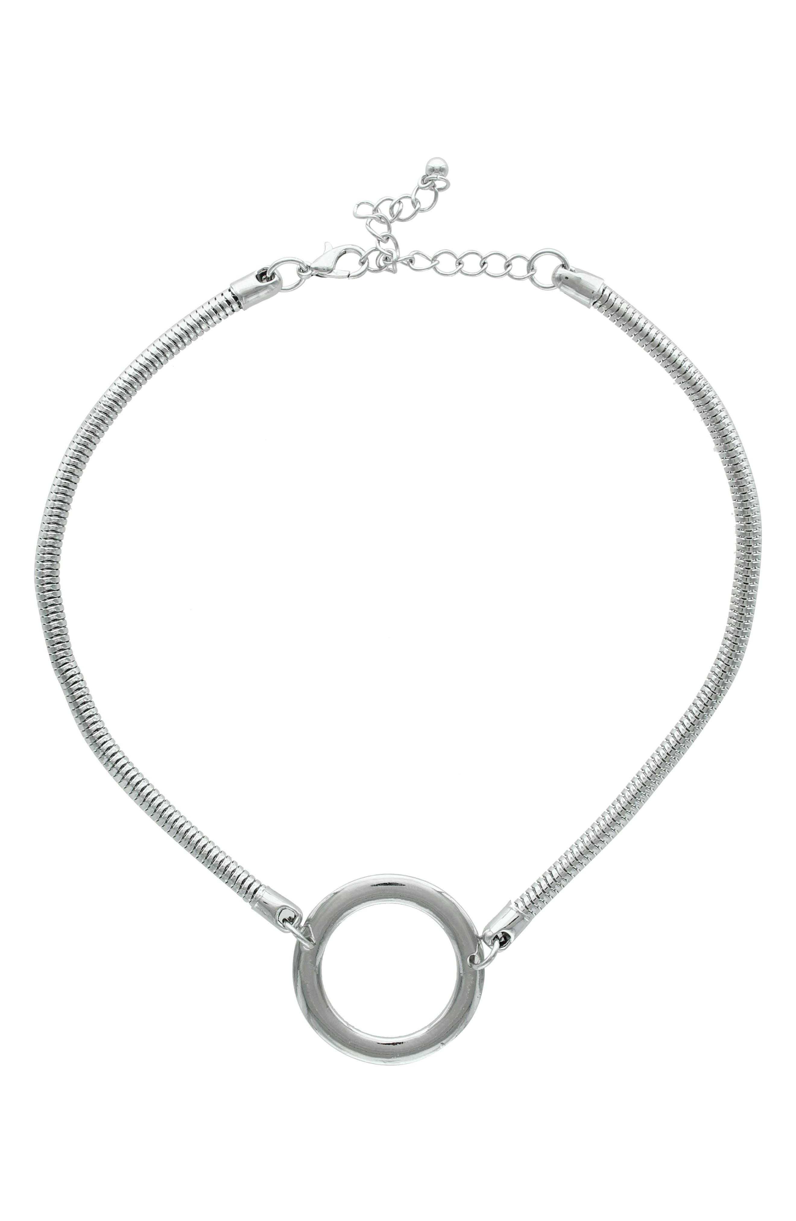 Lala Circle Pendant Choker Necklace