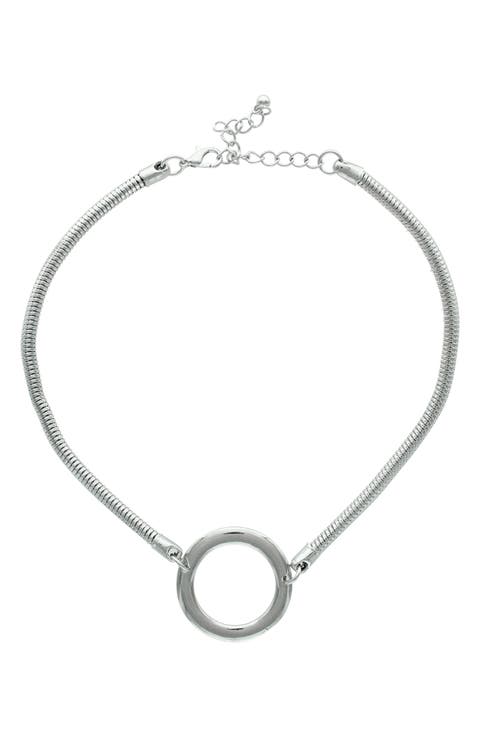 Lala Circle Pendant Choker Necklace