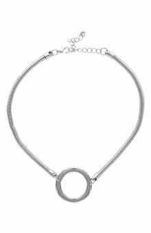 Lala Circle Pendant Choker Necklace