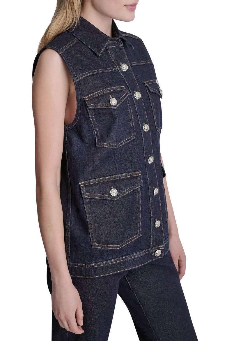 Longline Trucker Vest, Alternate, color, FEARLESS