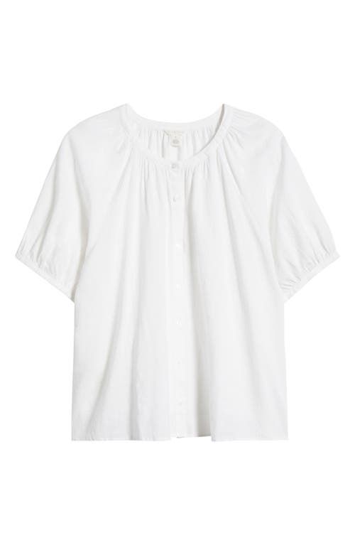 Caslonr Caslon(r) Linen Blend Puff Sleeve Top In White