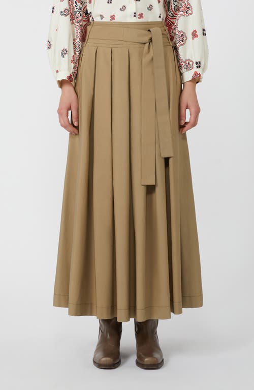 Weekend Max Mara Agiate Pleated Cotton Maxi Skirt In Sand
