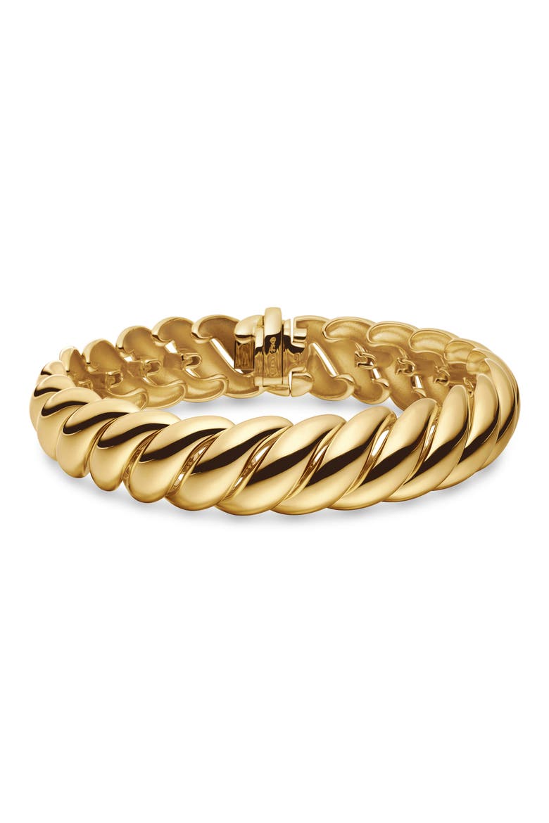 Sculpted Cable Bracelet in 18K Yellow Gold, 14mm, Alternate, color, 18K YELLOW GOLD