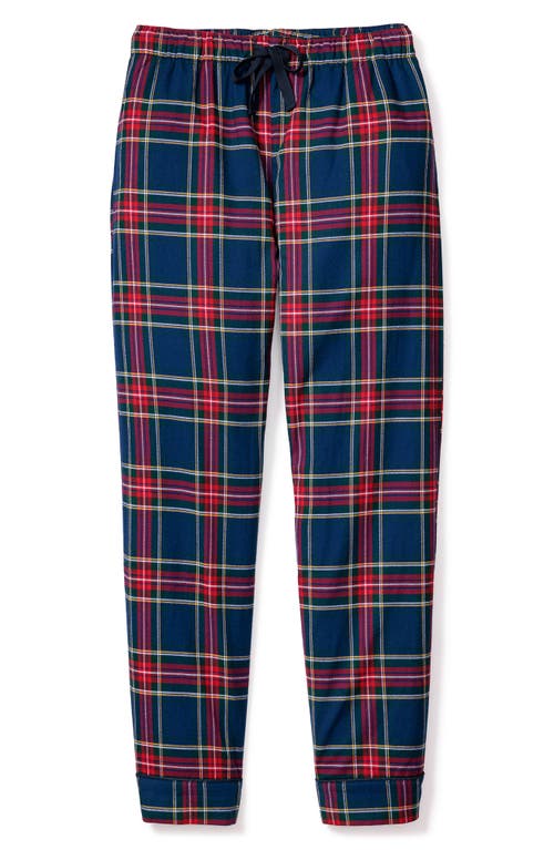 Petite Plume Windsor Tartan Cotton Pajama Pants In Blue