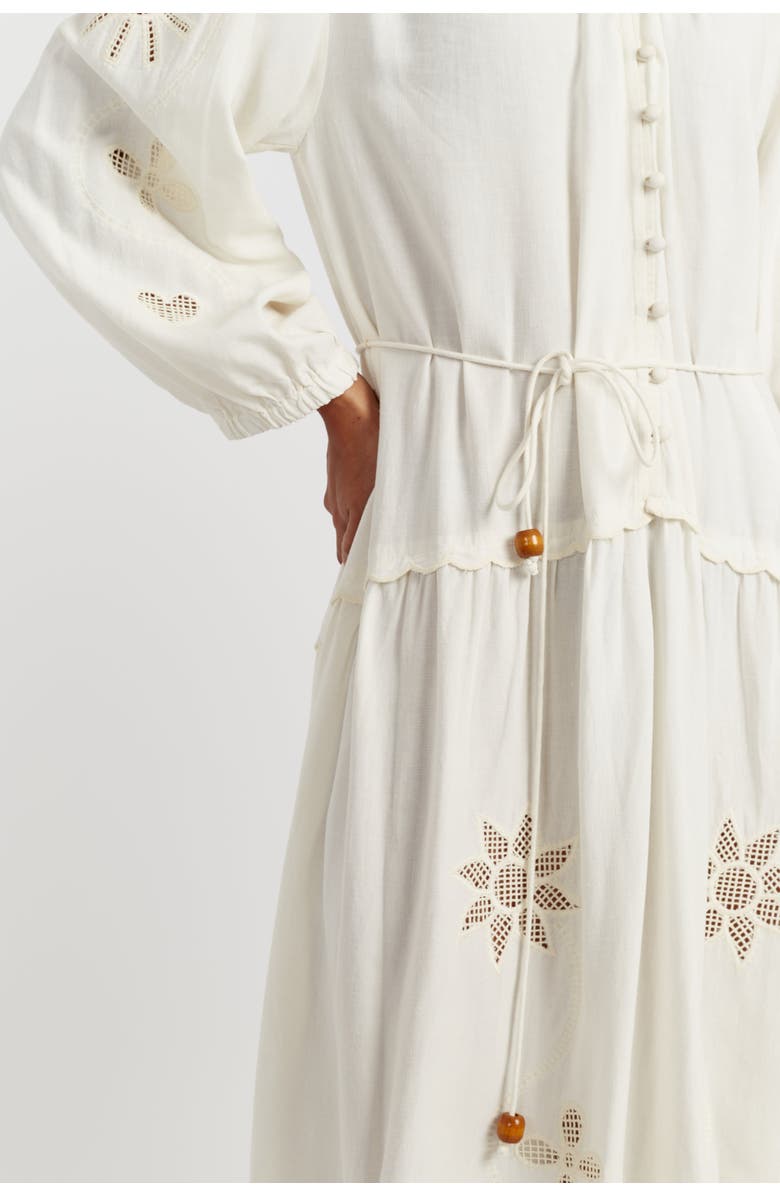 Chinti & Parker Sienna Linen-Blend Broderie Dress, Alternate, color, 