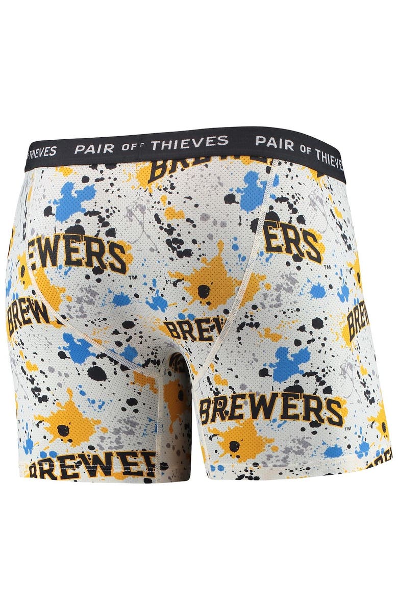 Pair of Thieves Men's Pair of Thieves White/Navy Milwaukee Brewers Super Fit 2-Pack Boxer Briefs Set, Alternate, color, 