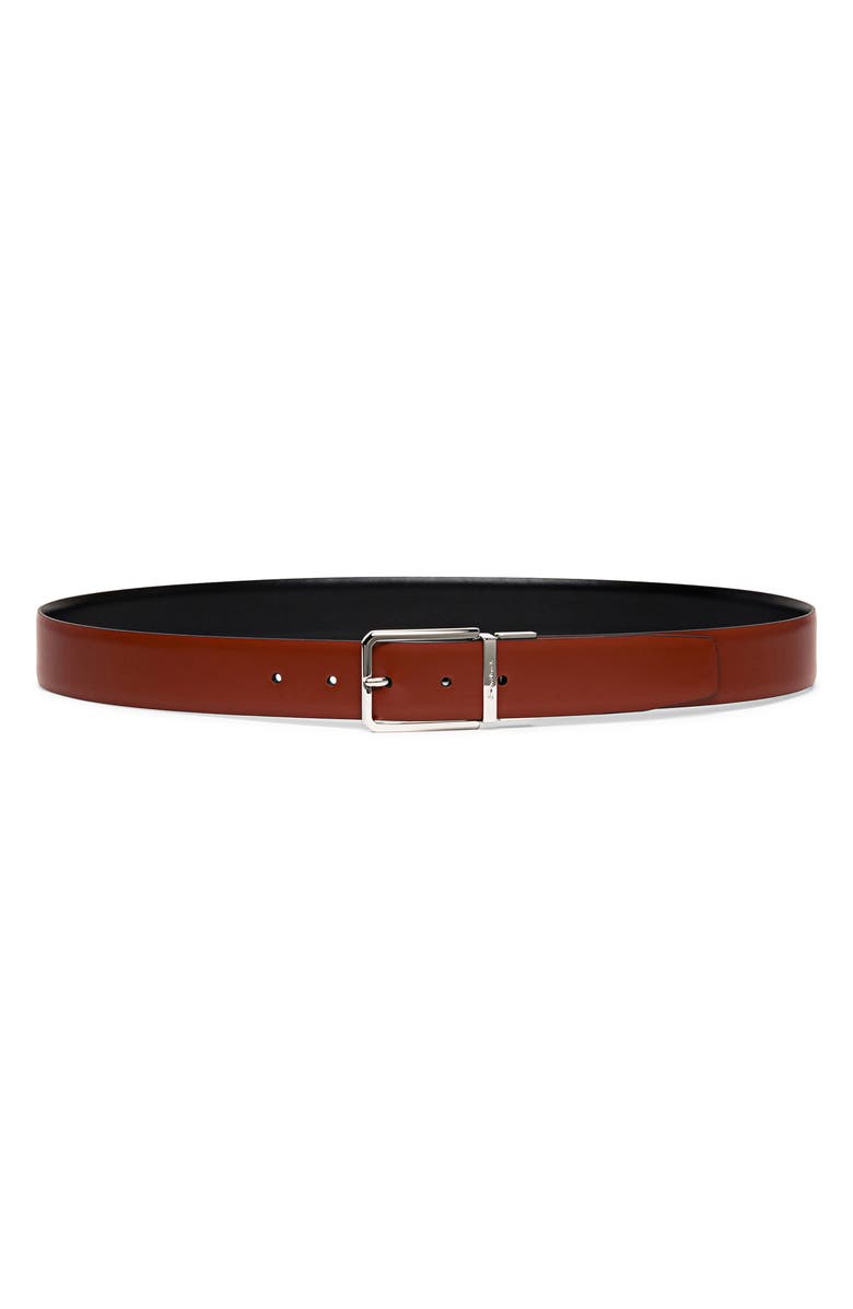Santoni Reversible Leather Belt, Main, color, Black-Tan