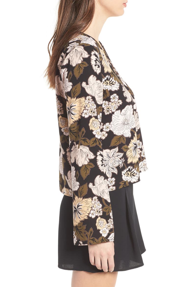 Lace Up Blouse, Alternate, color, BLACK SPRING FLORAL