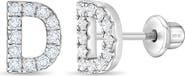 In Season Jewelry Cubic Zirconia Letter Initial Earrings