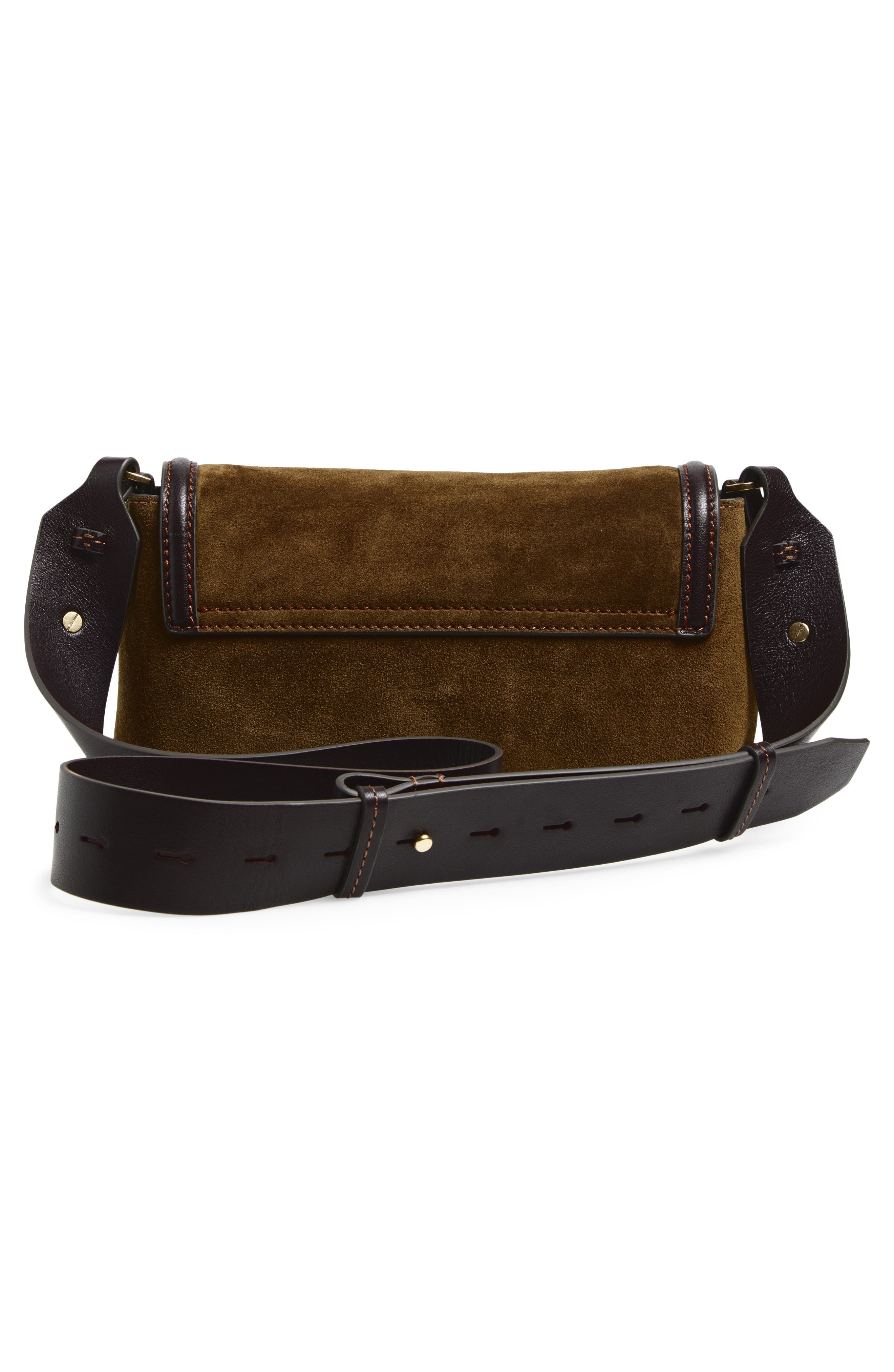 Anya Hindmarch Mortimer Suede Crossbody Bag, Alternate, color, Bonsai / Grape