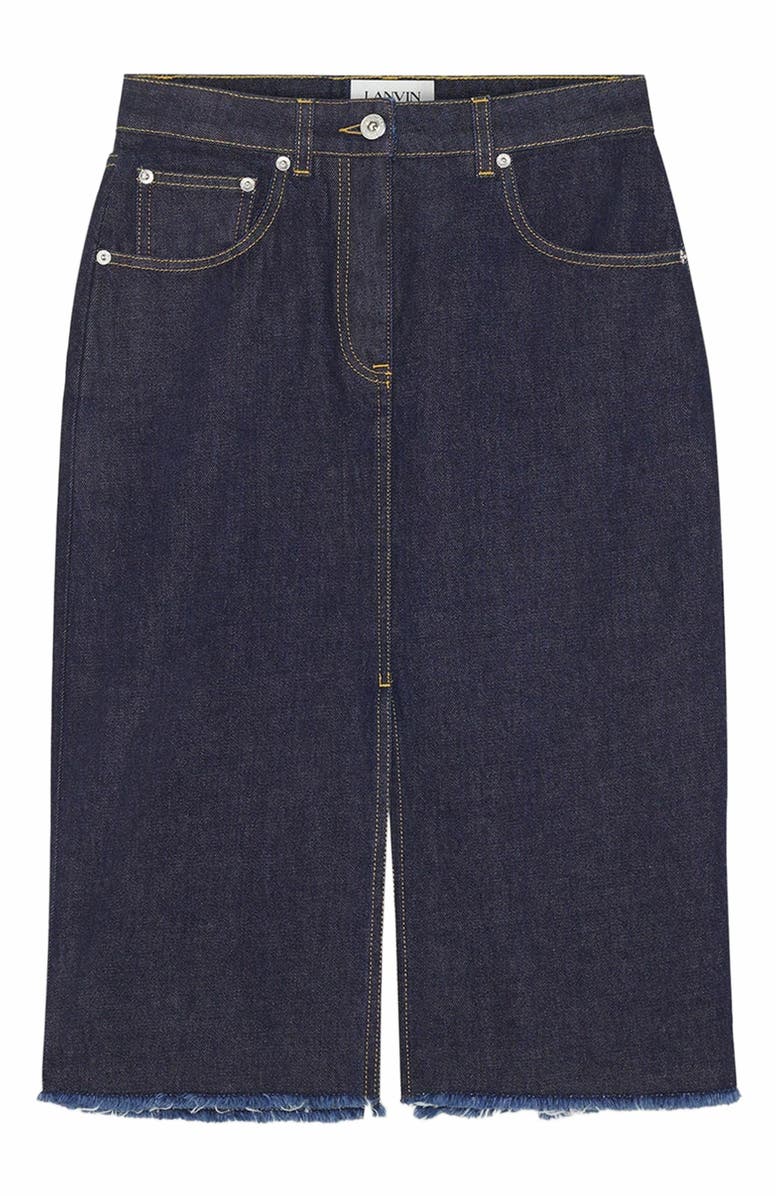 Lanvin Mid-Length Straight Denim Skirt, Alternate, color, 