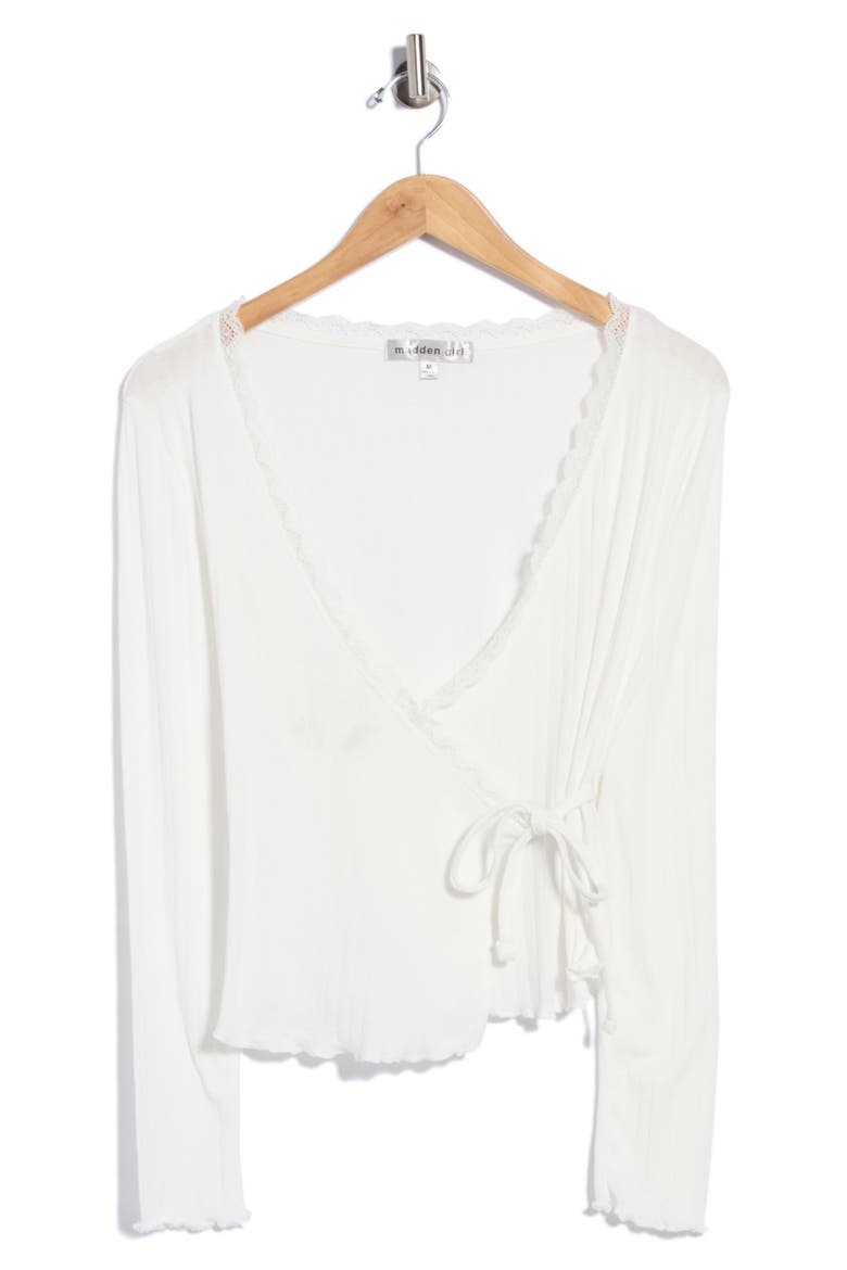 Pointelle Wrap Top, Alternate, color, IVORY