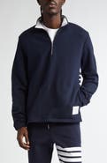 Thom Browne 4-Bar Stripe Funnel Neck Half Zip Sweatshirt