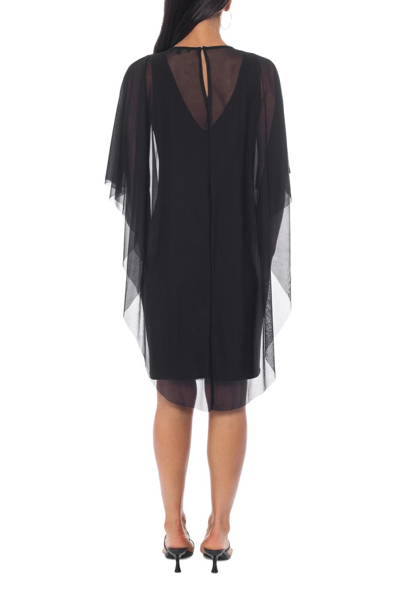 Sheer Overlay Minidress, Alternate, color, BLACK