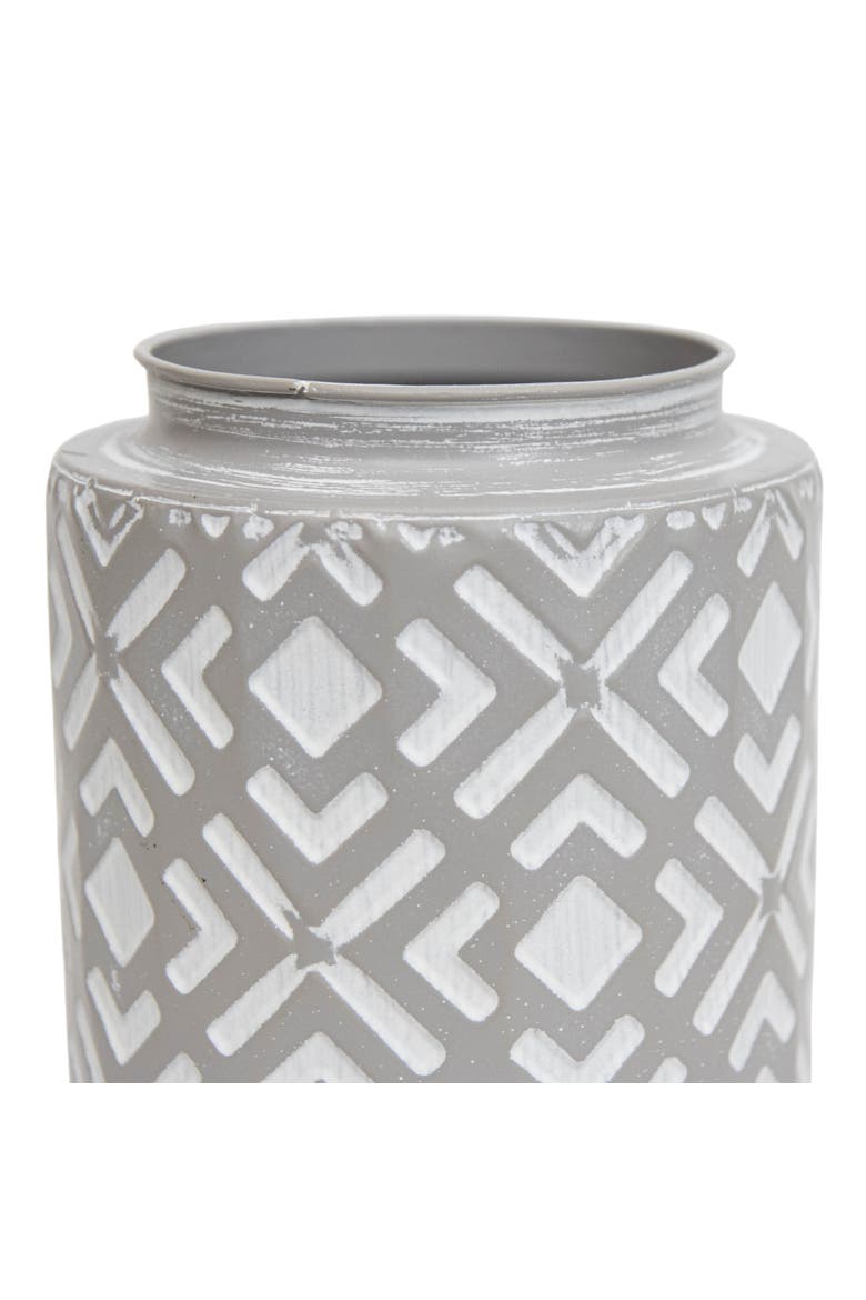 Small Gray Metal Vase, Alternate, color, Silver