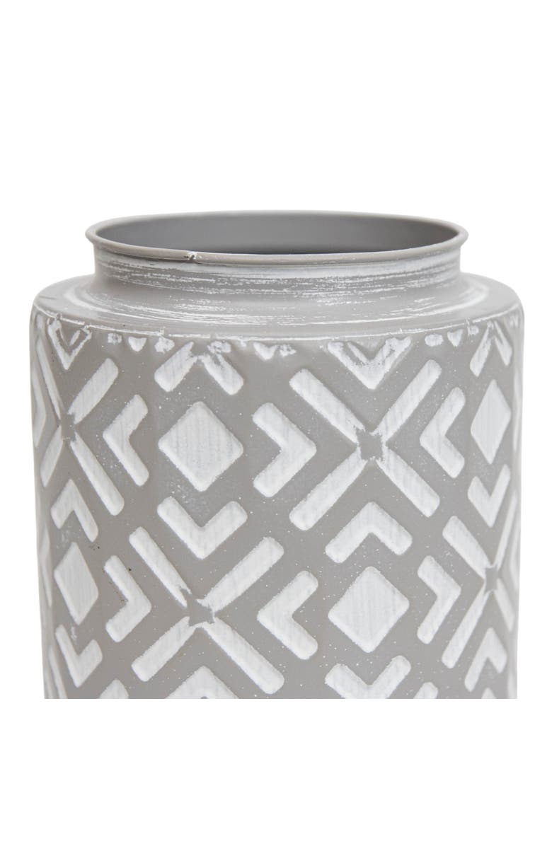 Foreside Home and Garden Small Gray Metal Vase, Alternate, color, Silver