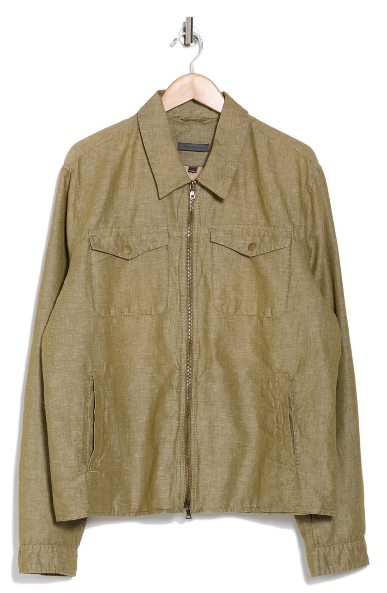 John Varvatos Santiago Cotton & Linen Shirt Jacket, Main, color, 